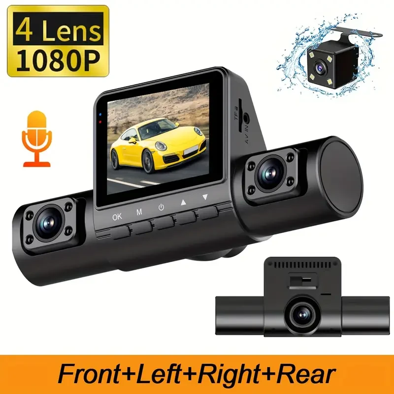 ZKCAMSPY FHD 1080P Night Vision 4 Channel Car Dash Cam