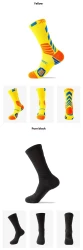 Men's Elite Trendy Contrast Color Long Tube Basketball Socks Yellow