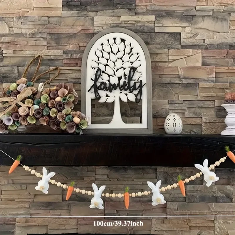Easter Bunny & Carrot Bead Garland