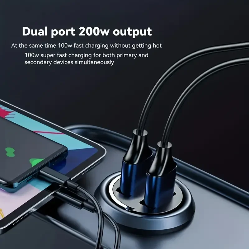 New Car-mounted Loop Mini Mobile Phone Car Charger PD + USB Fast Charging Hidden Flash Charge for Car Appliances
