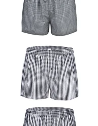 Men's Casual Loose Home Pants Plaid Shorts