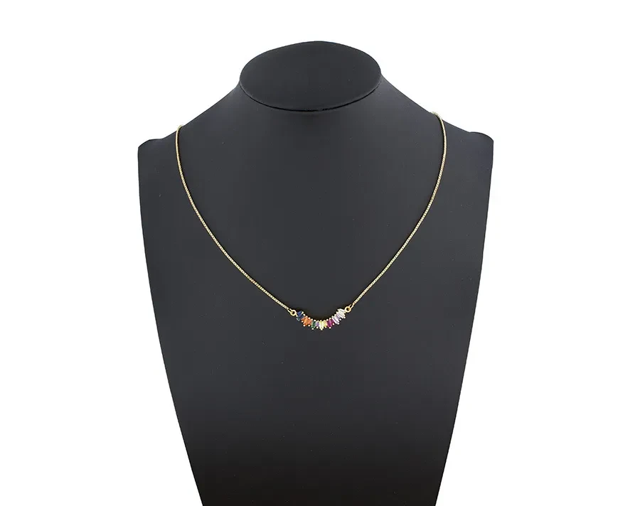 Design Geometric Rainbow Inlaid Zircon Pendant