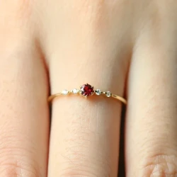 Copper Plating Ruby Ring Design For Women
