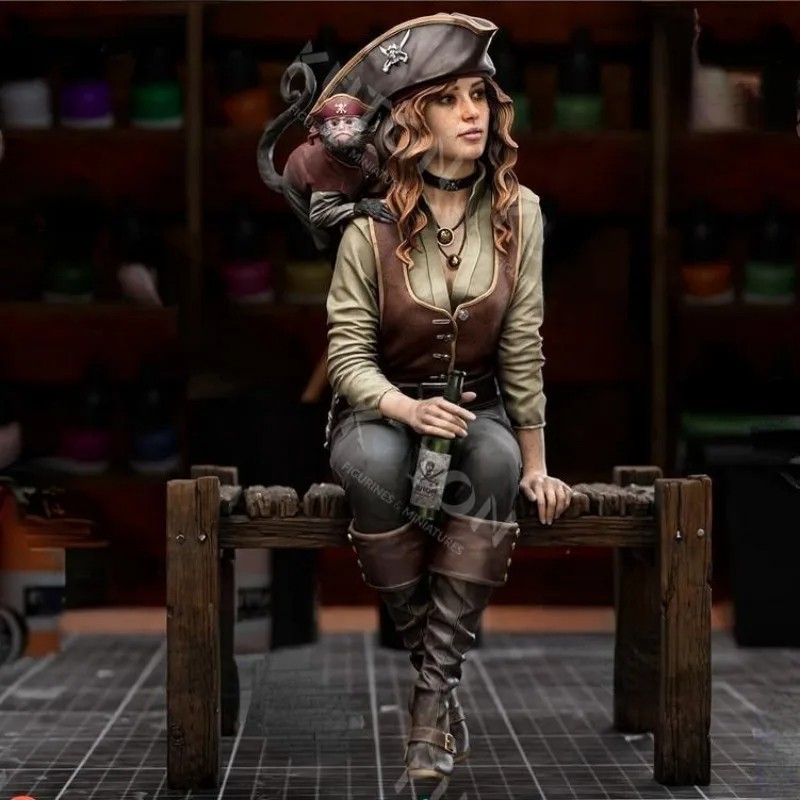 1/24 Scale Female Pirate Captain Lyra Resin Figure  Assembled Model Kit