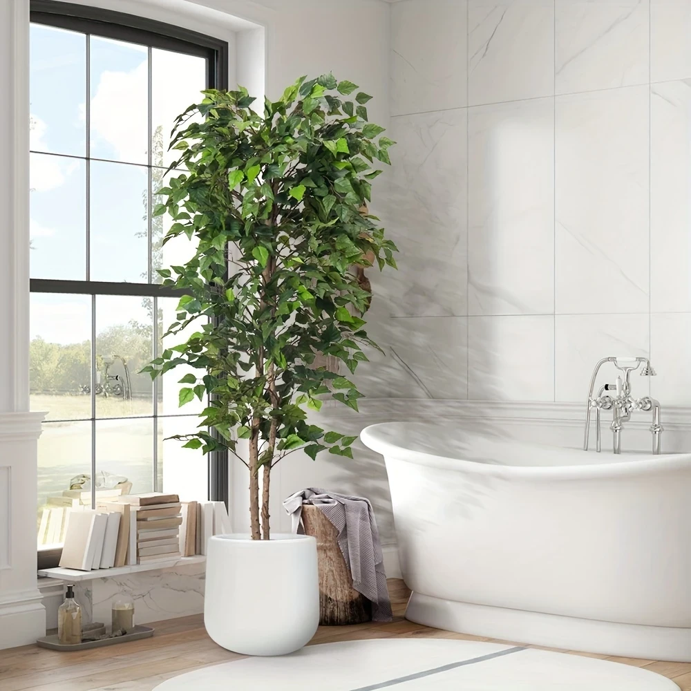 Realistic Artificial Birch Tree - Lifelike Green Leaves, Perfect for Home & Hotel Decor, Ideal Housewarming Gift