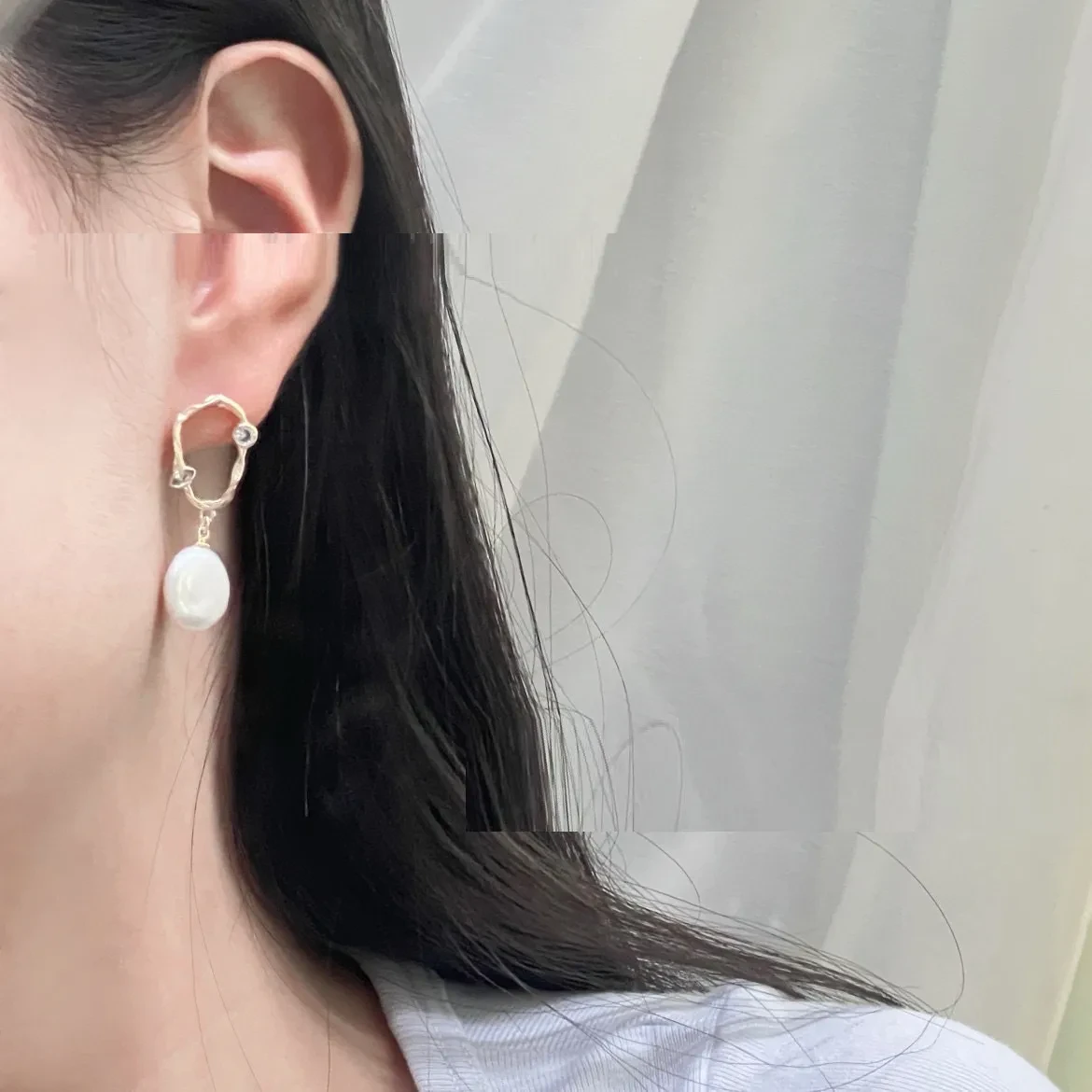 Fashion Simple Freshwater Pearl Vintage Ring Earrings For Women