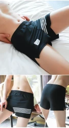 Men's Underwear Cotton Printed Breathable Large Size Boxer Black