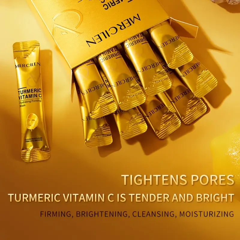 MERCILEN Turmeric Vitamin C Hydrating Firming Mask, 6g*10pcs