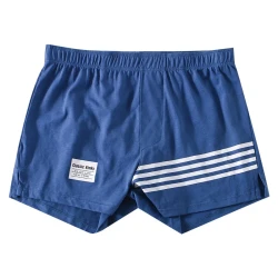 Men's Underwear Cotton Printed Breathable Large Size Boxer Purplish Blue