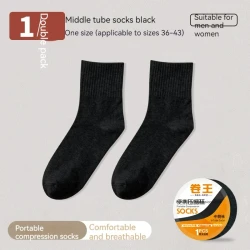 Disposable Socks Roll King Mid-calf Men's Travel Socks Sports And Leisure Tube Socks Black