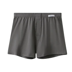 Loose Breathable Plus Size Men's Underwear Solid Color Boxers Dark Gray