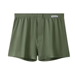 Loose Breathable Plus Size Men's Underwear Solid Color Boxers Green