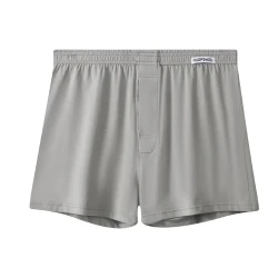 Loose Breathable Plus Size Men's Underwear Solid Color Boxers Light Gray
