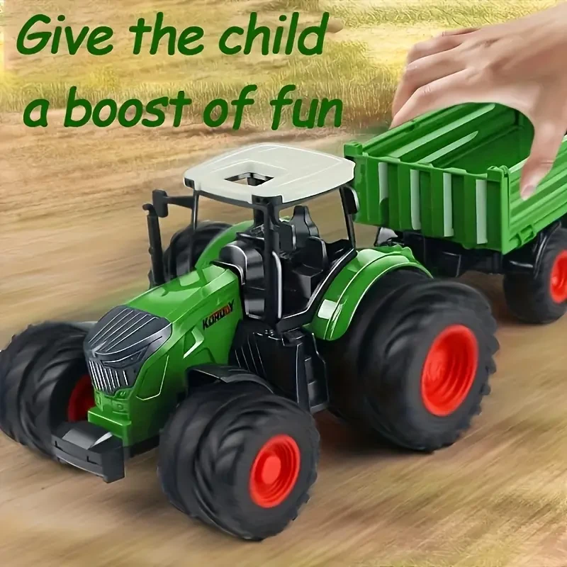 Farm Tractor Toy Set with Trailer