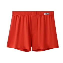 Loose Breathable Plus Size Men's Underwear Solid Color Boxers Orange