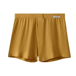 Loose Breathable Plus Size Men's Underwear Solid Color Boxers Turmeric