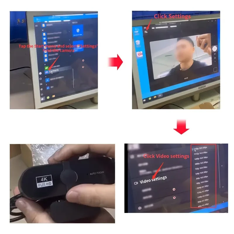 4K Autofocus Webcam - Crystal-Clear Audio, USB Plug-and-Play, Wide Compatibility