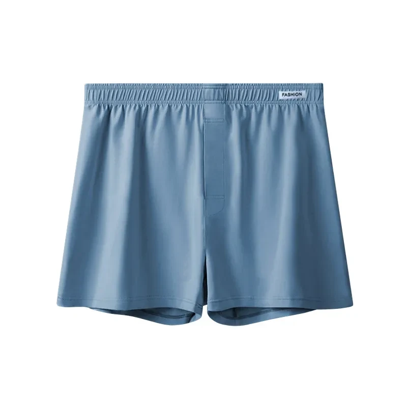 Men's Pajama Pants Boxer Large Trunks Loose Breathable Underwear Carbon Gray Blue