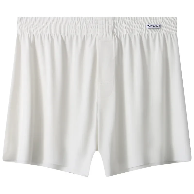 Men's Ice Silk Underwear Plus Size Loose Boxer White
