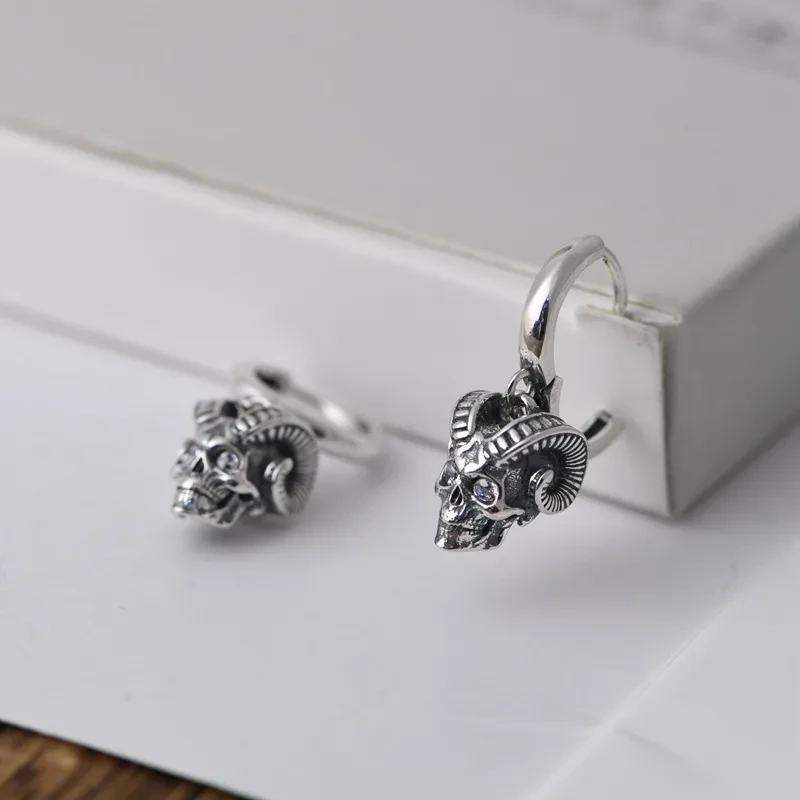 Golden Deer King S925 Silver Vintage Antique Finish Earrings