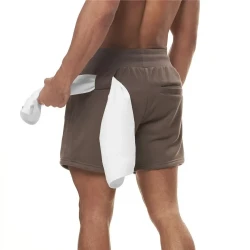 Summer Men's Multi-pocket Sports Shorts Brown