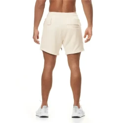 Summer Men's Multi-pocket Sports Shorts Creamy White