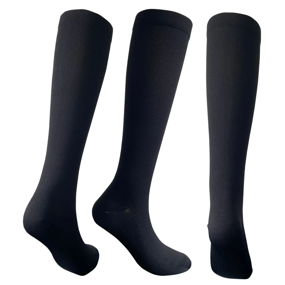 Solid Color Sports Compression Stockings Fitness Running Stockings Black