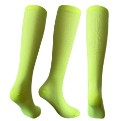 Solid Color Sports Compression Stockings Fitness Running Stockings Fluorescent Green
