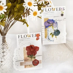Fire Paint Creative Dried Flowers Journal Decoration Sticker Package