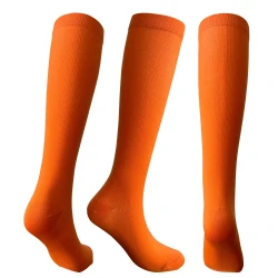 Solid Color Sports Compression Stockings Fitness Running Stockings Orange