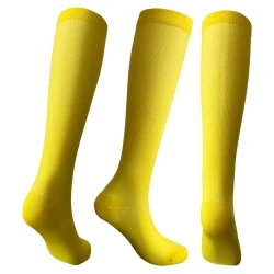 Solid Color Sports Compression Stockings Fitness Running Stockings Yellow