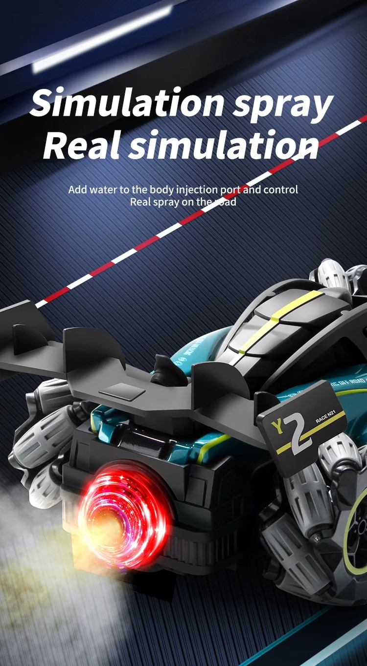 F1 RC Car Gift for Children  Remote Control Drift Car with Gesture Control, Spray Stunt Features,