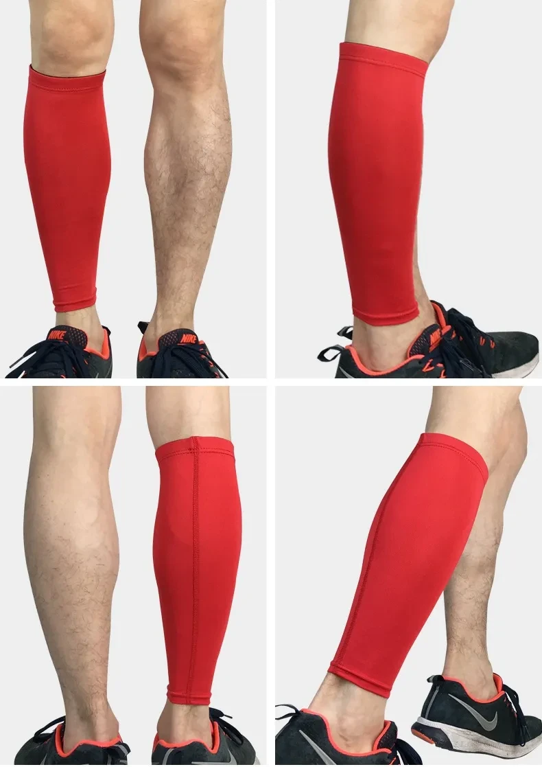 Football Calf Protection Running Knee Protection Leg Cover Red
