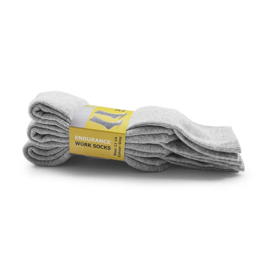 Warm And Moisture-absorbing Mid-tube Solid Color Business Socks 3Pairs grey