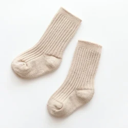 Autumn And Winter New Fleece Thickening Children's Socks Khaki