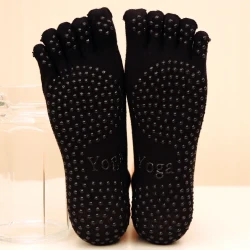 Men's Non-slip Cotton Sports Five-finger Socks Black