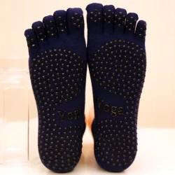 Men's Non-slip Cotton Sports Five-finger Socks Dark Blue