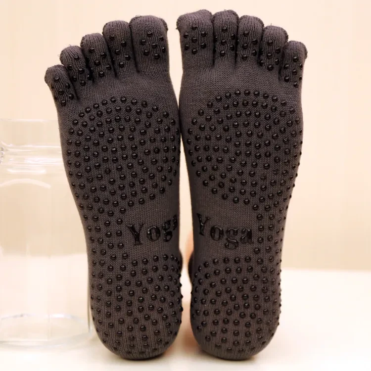 Men's Non-slip Cotton Sports Five-finger Socks Dark Grey