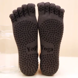 Men's Non-slip Cotton Sports Five-finger Socks Dark Grey