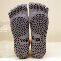 Men's Non-slip Cotton Sports Five-finger Socks Light Grey