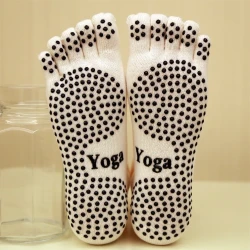 Men's Non-slip Cotton Sports Five-finger Socks White