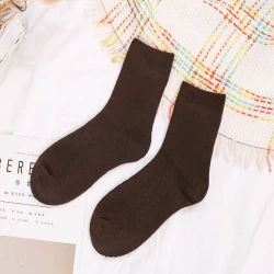 Towel Socks Winter Men's Thickened Plus Velvet Cotton Socks Coffee