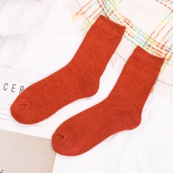 Towel Socks Winter Men's Thickened Plus Velvet Cotton Socks Orange