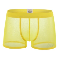 Men's Underwear Mesh Mesh Breathable Boxers Low Waist Transparent Boxers Youth Cool Shorts Fish Water