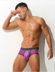 Ultra-thin Transparent Ice Silk Low Waisted Underwear Purple