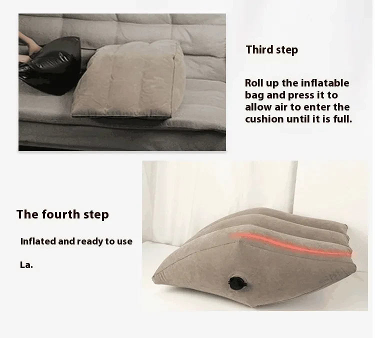 Home Artifact Inflatable Leg Pillow PVC Flocking Wedge Foot Mat