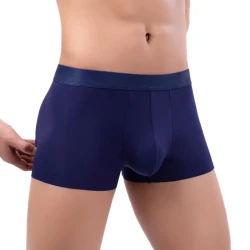 Ice Silk Underwear Men's Casual Cut Boxers Seamless Close-fitted And Comfortable Modal Mid-rise Pants Sapphire Blue