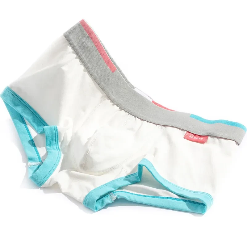 Men's Purified Cotton Underwear Personality Solid Color Boxers White Green