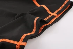 Anti-wear Leg Sports Men Running Underwear Black Trousers Orange Line
