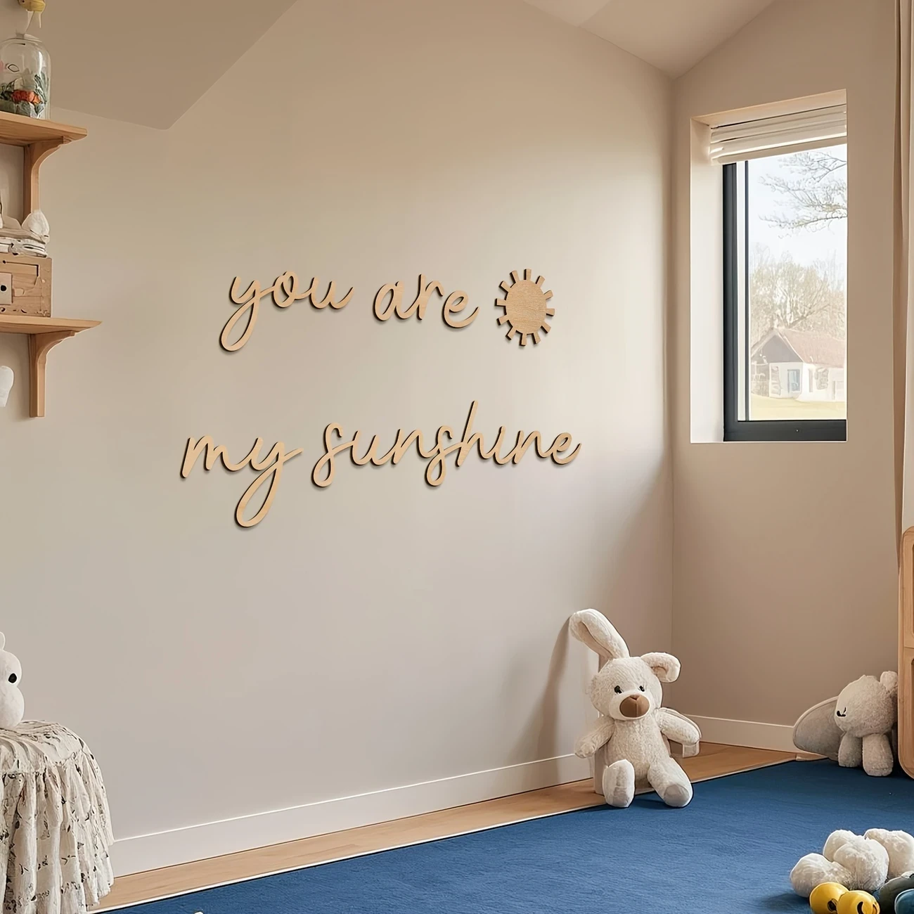 You Are My Sunshine Boho Wooden Wall Art with Sun Motif